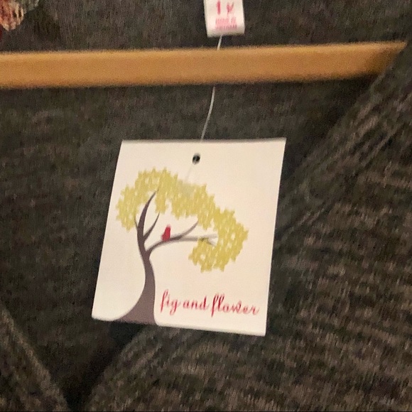 NWT Anthropologie Boho Embroidery Top Charcoal Orange Green - Picture 6 of 10